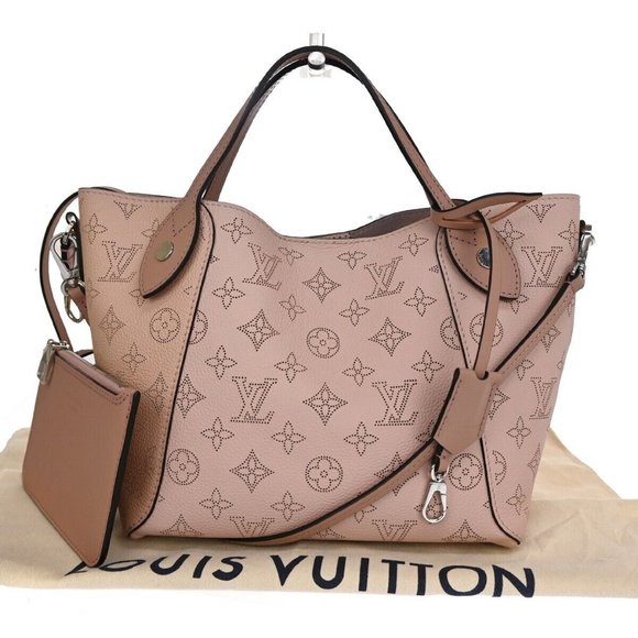 LOUIS VUITTON Hina PM 2Way Shoulder Tote Bag Mahina Leather Pink - Picture 1 of 16